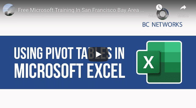 Microsoft Excel Pivot Tables